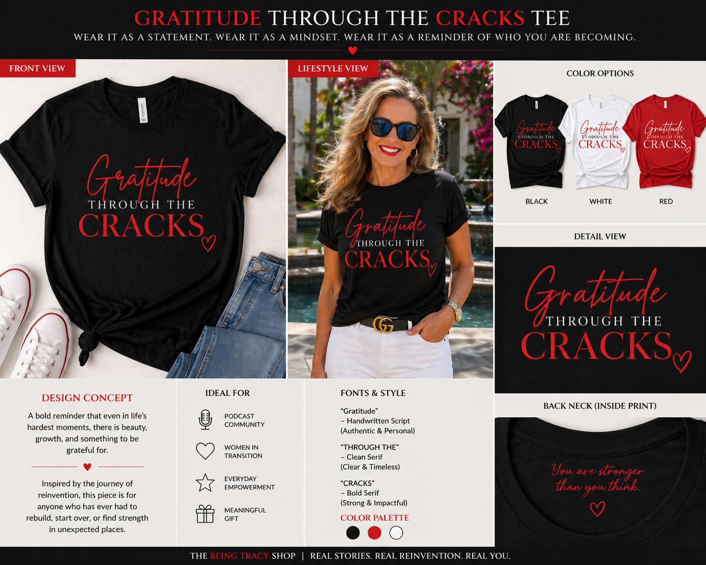Gratitude Through The Cracks Signature Tee- Wear Your Strength